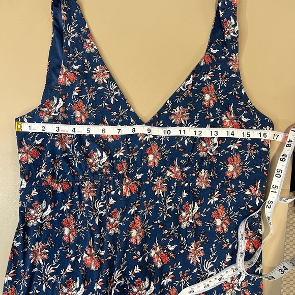 Loft Beach Navy Floral Maxi Dress Size M - Picture 6 of 7